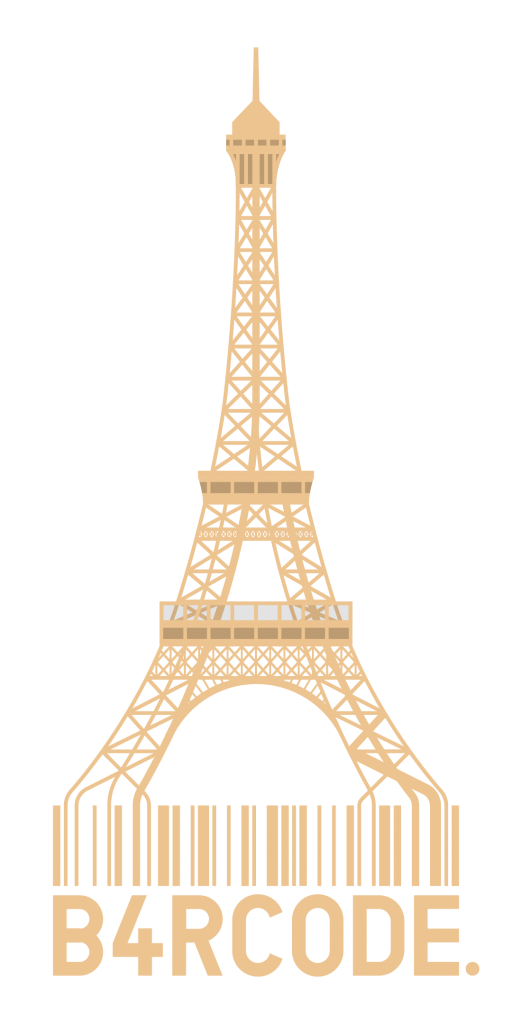 The B4RCODE. logo as the famous Eiffel Tower in Paris, France. #WearTheCode