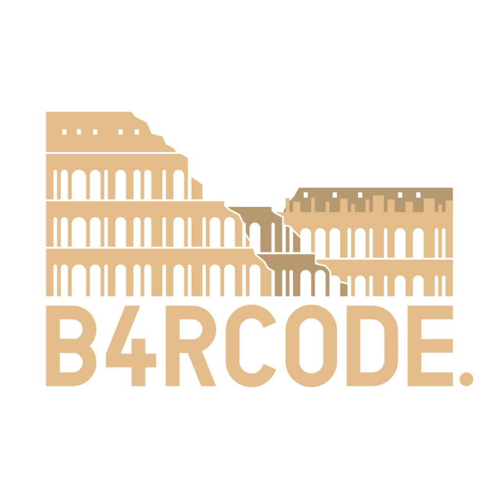 The B4RCODE. logo as the famous Colosseum in Rome, Italy. #WearTheCode